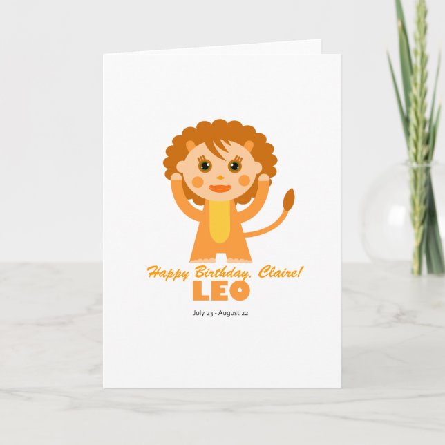 Leo Zodiac for Kids Card (Front)