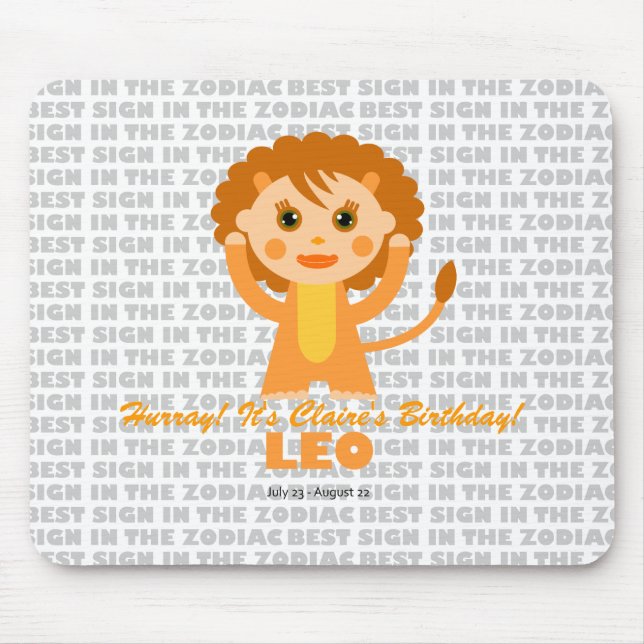 Leo Zodiac for Kids Mouse Mat (Front)