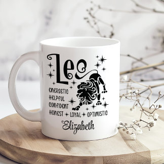 Leo Zodiac Horoscope Custom Name  Coffee Mug