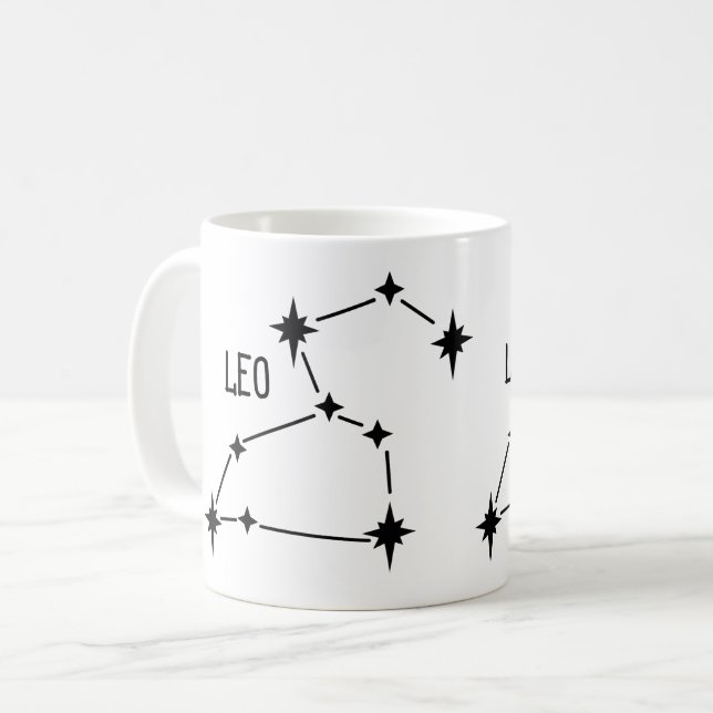 Leo zodiac horoscope mug gift (Front Left)