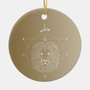 Leo zodiac horoscope star sign gradient ceramic tree decoration