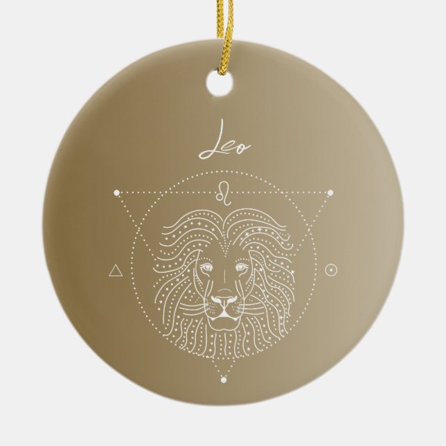 Leo zodiac horoscope star sign gradient ceramic tree decoration (Front)
