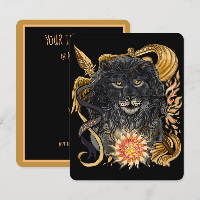 Leo Zodiac Invitation (Front/Back)