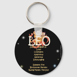 Leo zodiac key ring