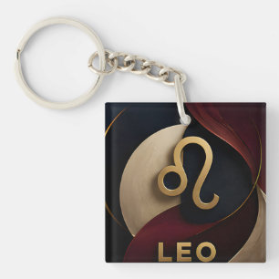 Leo Zodiac Luxury Celestial Astrology Gift Key Ring