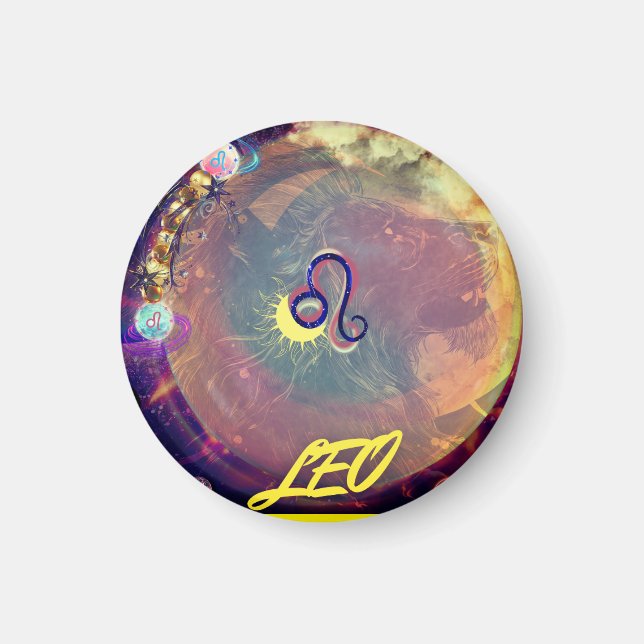 Leo Zodiac Magnet (Front)