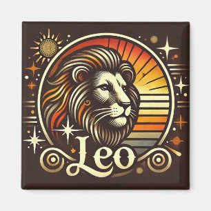 Leo Zodiac Magnet Vintage Design
