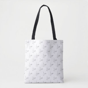 Leo Zodiac Minimalist Cursive Font Tote Bag