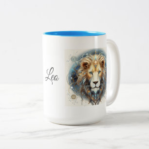 Leo Zodiac Mug, 15 oz Two-Tone Coffee Mug