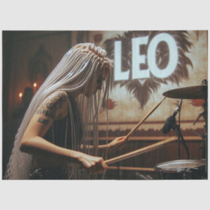 Leo Zodiac Musician Drums Decoupage  Tissue Paper