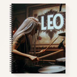 Leo Zodiac Musician Drums Notebook