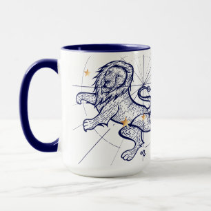 Leo Zodiac Navy Blue & Gold Birth Mug