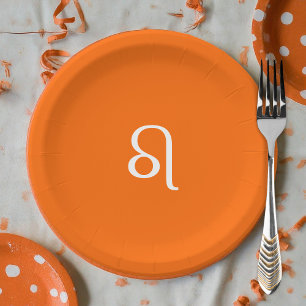 Leo zodiac  -   neon orange paper plate