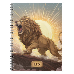 Leo Zodiac Notebook – Roaring Sunlit Lion