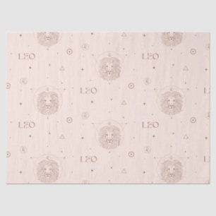 Leo Zodiac Pattern in Brown and Burgundy Tissue Paper