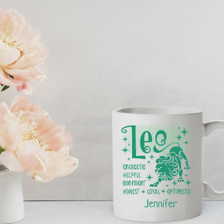 Leo Zodiac Personalised Traits Horoscope Coffee Mug