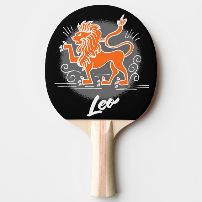 Leo Zodiac Ping Pong Paddle (Front)