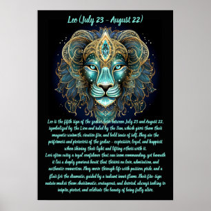 Leo Zodiac – Radiant Strength and Solar Majesty Poster