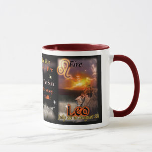 Leo Zodiac red trim Mug
