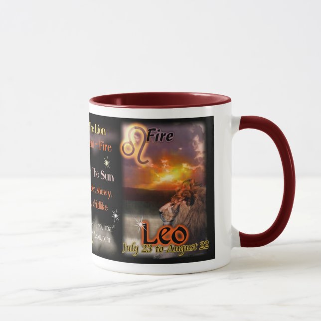 Leo Zodiac red trim Mug (Right)