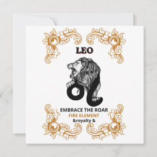 Leo Zodiac Royalty | Embrace the Roar Fire Element Invitation