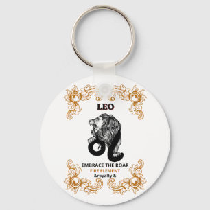 Leo Zodiac Royalty   Embrace the Roar Fire Element Key Ring