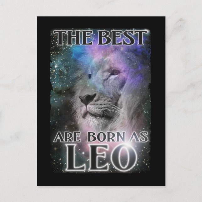 Leo Zodiac Sign Birthday Lion Born in July August Postcard (Front)