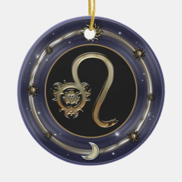 Leo Zodiac Sign Christmas Ornament Zazzle.co.uk