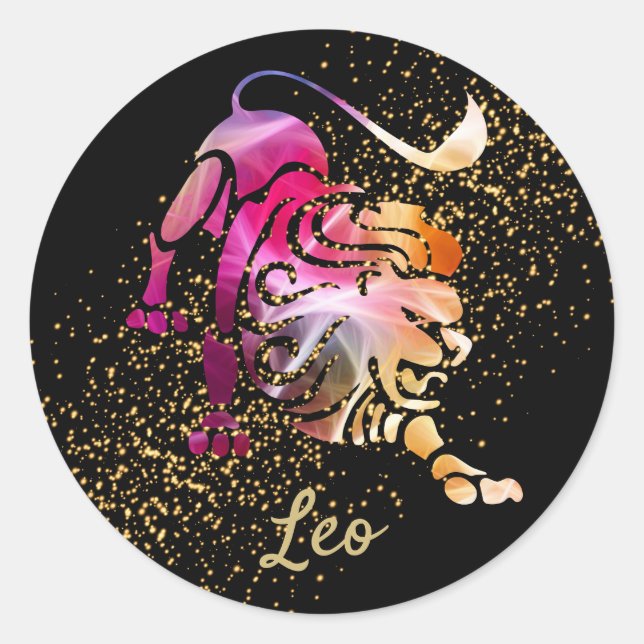 Leo - Zodiac Sign Classic Round Sticker (Front)