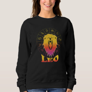 Leo Zodiac Sign Facts Aesthetic Graphic Astrology Sweatshirt