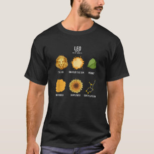Leo Zodiac Sign Facts Elements Horoscope Astrology T-Shirt