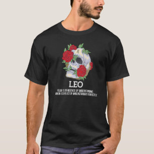 Leo Zodiac Sign Facts Skeleton Horoscope Astrology T-Shirt