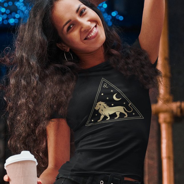 Leo Zodiac Sign Fire Element in Gold T-Shirt (Creator Uploaded)
