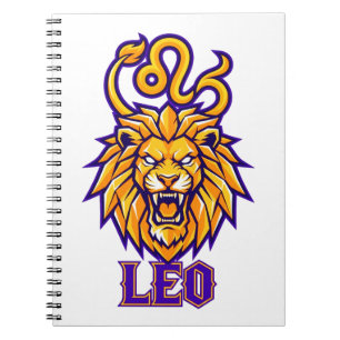 Leo Zodiac Sign Golden Mascot Graphic Notebook