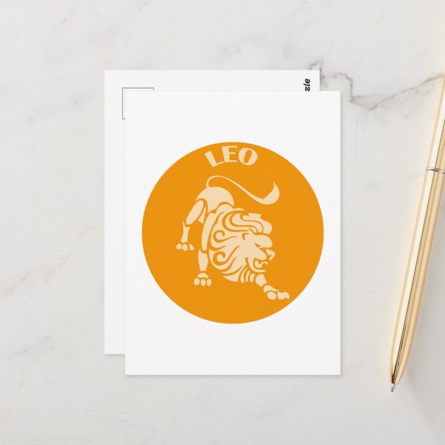 Leo, Zodiac Sign, Horoscope, Astrology Postcard (Front/Back In Situ)