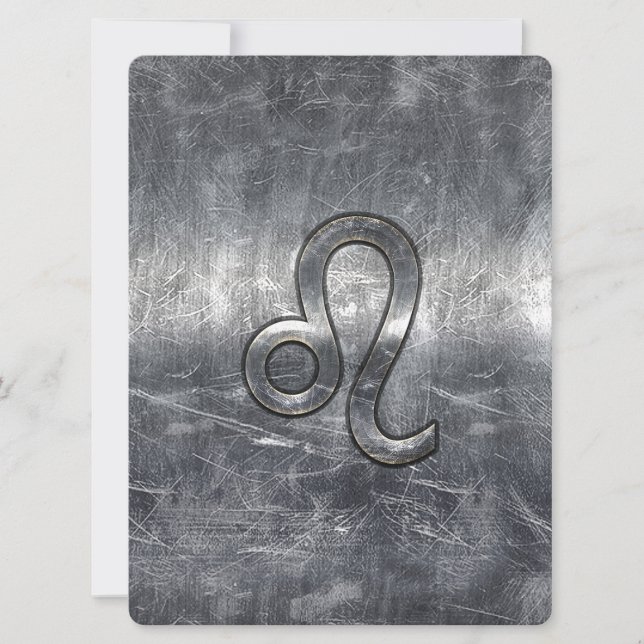 Leo Zodiac Sign in Grunge Distressed Style (Front)