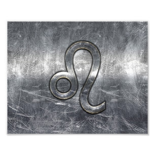 Leo Zodiac Sign in Grunge Distressed Style