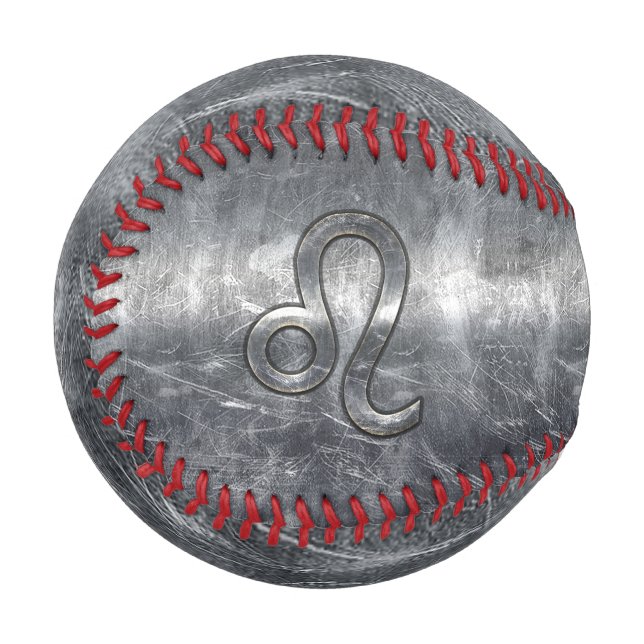 Leo Zodiac Sign in Industrial Style Baseball (Front Left)