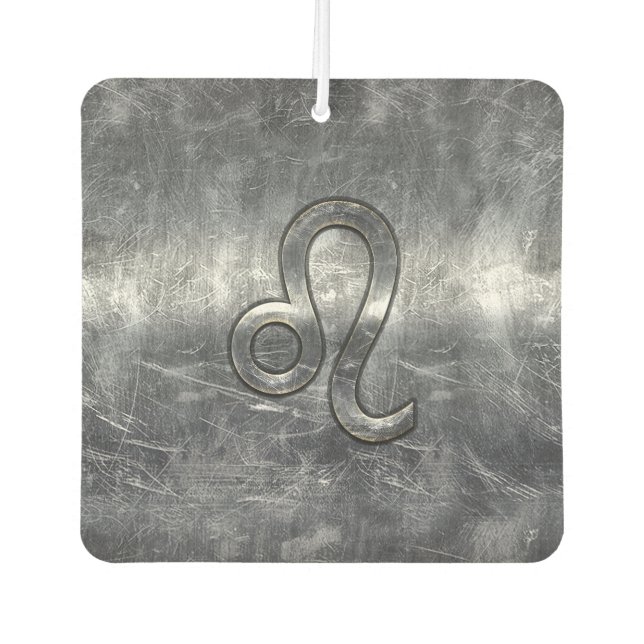 Leo Zodiac Sign in Industrial Style Car Air Freshener (Front)