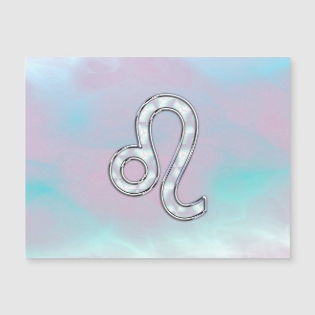Leo Zodiac Sign in Mother of Pearl Style Print (Front)