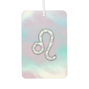 Leo Zodiac Sign in Mother of Pearl Style Print Car Air Freshener
