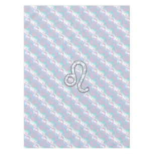 Leo Zodiac Sign in Mother of Pearl Style Print Tablecloth