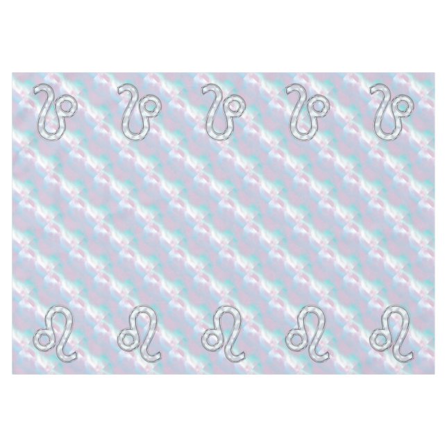 Leo Zodiac Sign in Mother of Pearl Style Print Tablecloth (Front (Horizontal))