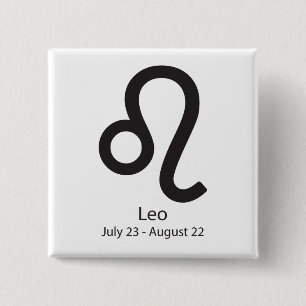 Leo Zodiac Sign July 23 - August 22 15 Cm Square Badge
