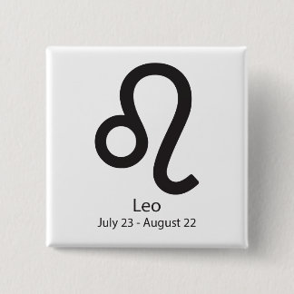 Leo Zodiac Sign July 23 - August 22 15 Cm Square Badge