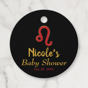 LEO Zodiac Sign July August Astrology Baby Shower  Favour Tags