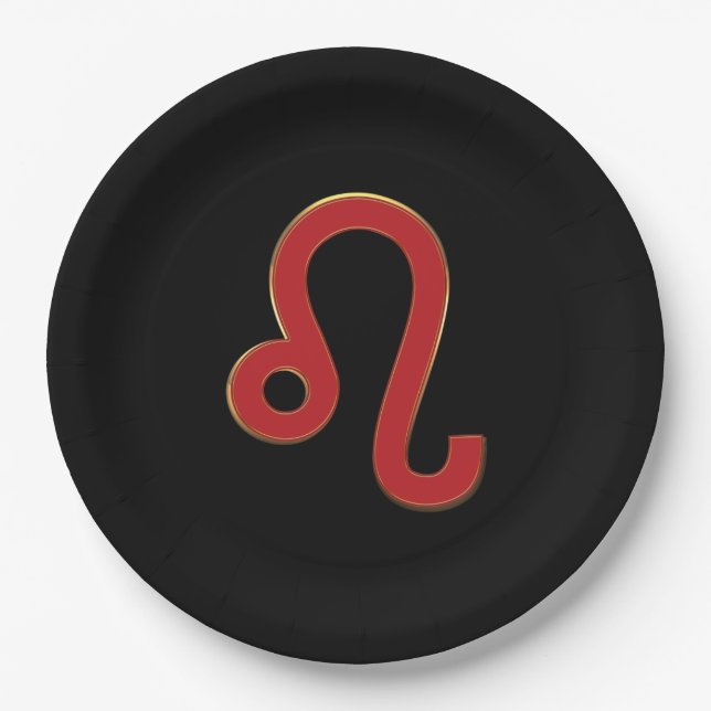 LEO Zodiac Sign July August Astrology Birthday  Paper Plate (Front)
