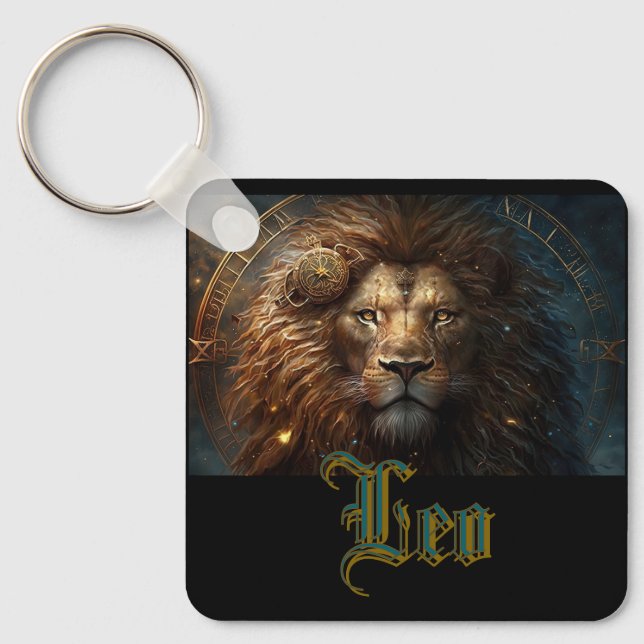 Leo Zodiac Sign Key Ring (Front)