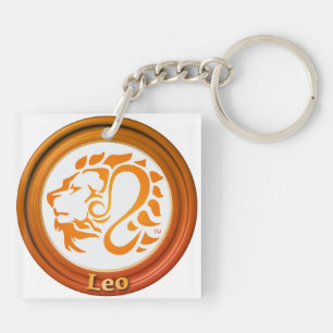 Leo Zodiac Sign Key Ring