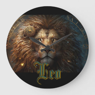 Leo Zodiac Sign Large Clock